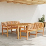 Set da Pranzo per Giardino 3 pz in Legno Massello di Teak
