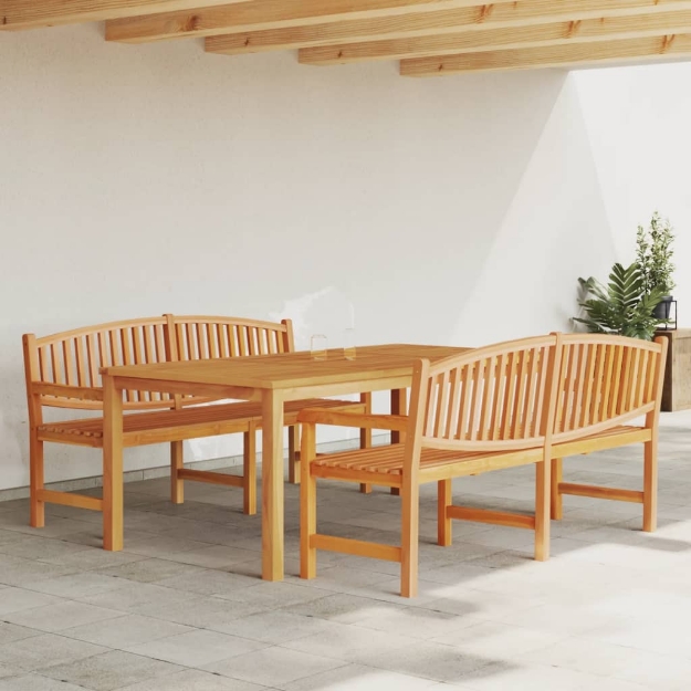Set da Pranzo per Giardino 3 pz in Legno Massello di Teak