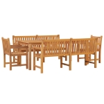 Set da Pranzo per Giardino 5 pz in Legno Massello di Teak