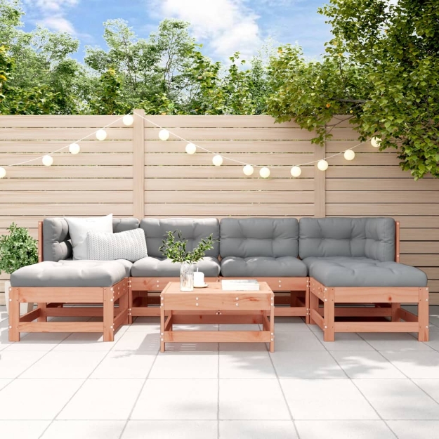 Set Salotto da Giardino 7 pz in Legno Massello di Douglas