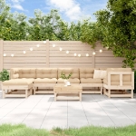 Set Salotto da Giardino 8 pz in Legno Massello di Pino