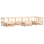 Set Salotto da Giardino 8 pz in Legno Massello di Pino