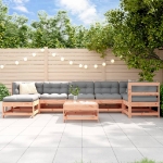 Set Salotto da Giardino 8 pz in Legno Massello di Douglas