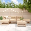 Set Salotto da Giardino 6 pz in Legno Massello di Pino
