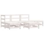Set Salotto da Giardino 6 pz Bianco in Legno Massello di Pino