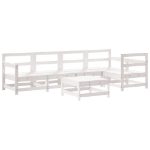 Set Salotto da Giardino 6 pz Bianco in Legno Massello di Pino