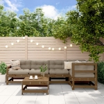 Set Salotto da Giardino 6 pz ambra in Legno Massello di Pino