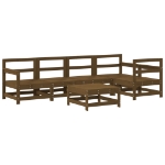 Set Salotto da Giardino 6 pz ambra in Legno Massello di Pino