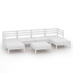 Set Salotto da Giardino 7 pz in Legno Massello di Pino Bianco