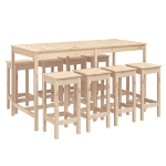 Set Bar da Giardino 9 pz in Legno Massello di Pino