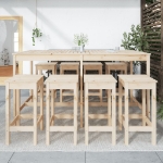 Set Bar da Giardino 9 pz in Legno Massello di Pino