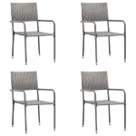 Set da Pranzo da Giardino 5 pz Grigio in Polyrattan