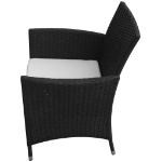 Set da Pranzo da Giardino 5 pz con Cuscini in Polyrattan Nero