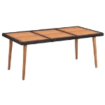 Set da Pranzo da Giardino 7 pz in Polyrattan Nero e Marrone