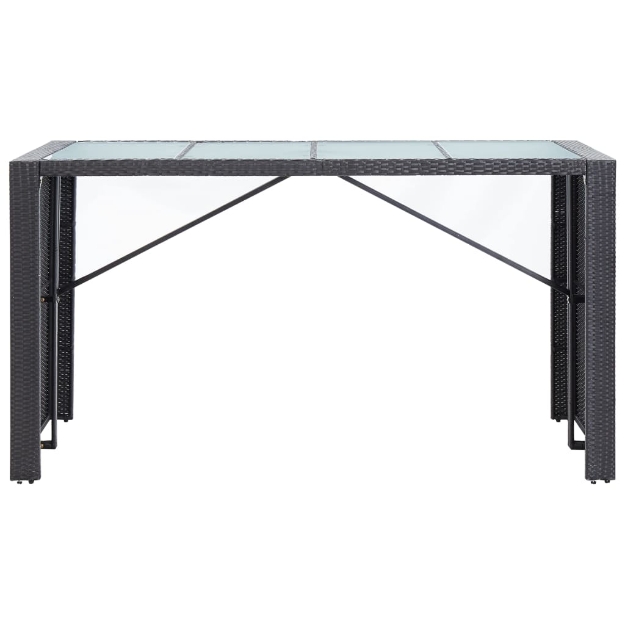 Set Bar da Giardino 9 z pz in Polyrattan Nero