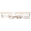 Set Divani da Giardino su Pallet 4 pz in Legno Bianco