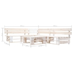 Set Divani da Giardino su Pallet 4 pz in Legno Bianco