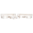 Set Divani da Giardino su Pallet 6 pz in Legno Bianco