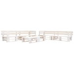 Set Divani da Giardino su Pallet 6 pz in Legno Bianco