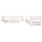 Set Divani da Giardino su Pallet 6 pz in Legno Bianco