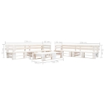 Set Divani da Giardino su Pallet 6 pz in Legno Bianco