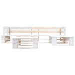 Set Divani da Giardino su Pallet 4 pz in Legno Bianco