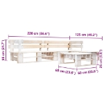Set Divani da Giardino su Pallet 4 pz in Legno Bianco