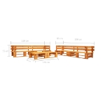 Set Divani da Giardino su Pallet 6 pz Marrone ambra in Legno