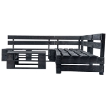 Divani da Giardino su Pallet 4 pz Neri in Legno