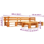 Set Divani da Giardino su Pallet 4 pz Marrone ambra in Legno