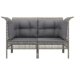 Divani Angolari da Giardino con Cuscini 2pz Polyrattan Grigio