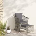 Set di Divani da Giardino 2 pz con Cuscini in Polyrattan Grigio