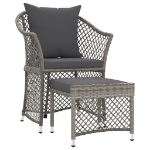Set di Divani da Giardino 2 pz con Cuscini in Polyrattan Grigio