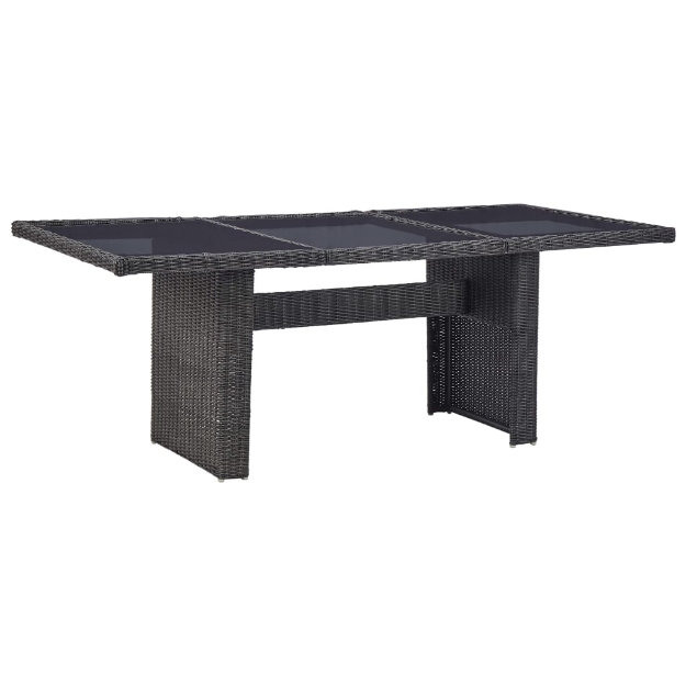 Set da Pranzo da Giardino 11 pz in Polyrattan Nero