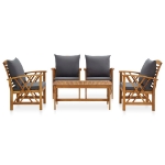Set Divani da Giardino 5 pz con Cuscini in Massello di Acacia
