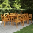 Set da Pranzo per Giardino 9 pz in Legno Massello di Acacia