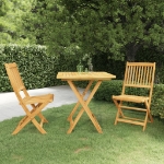 Set da Pranzo da Giardino 3 pz Pieghevole in Massello di Acacia