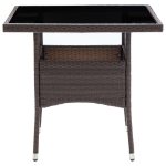 Set da Pranzo da Giardino 5 pz Marrone in Polyrattan e Vetro