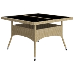 Set da Pranzo da Giardino 9 pz in Polyrattan e Vetro Beige
