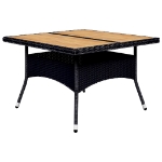 Set da Pranzo da Giardino 9 pz in Polyrattan e Acacia Nero