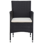 Set da Pranzo da Giardino 11 pz in Polyrattan Nero