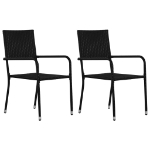 Set da Pranzo da Giardino 3 pz in Polyrattan Nero
