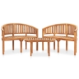 Set Salotto da Giardino 3 pz Design Curvo in Massello di Teak