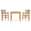 Set da Pranzo da Giardino 3 pz in Legno Massello di Teak