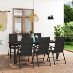 Set da Pranzo da Giardino 7 pz Nero