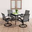 Set da Pranzo da Giardino 5 pz in Textilene e Acciaio