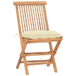 Set da Pranzo Giardino Pieghevole 3 pz Cuscino Massello di Teak