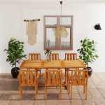 Set da Pranzo da Giardino 7 pz in Legno Massello di Teak