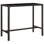 Set da Bar da Giardino 9 pz con Cuscini in Polyrattan Marrone
