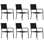 Set Mobili da Pranzo per Giardino 7 pz Nero